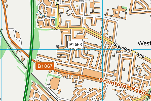 IP1 5HR map - OS VectorMap District (Ordnance Survey)