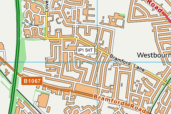 IP1 5HT map - OS VectorMap District (Ordnance Survey)