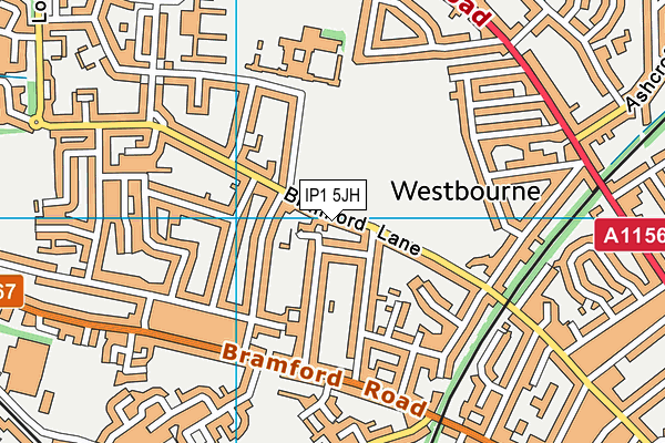 IP1 5JH map - OS VectorMap District (Ordnance Survey)