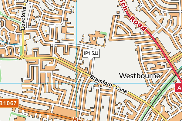 IP1 5JJ map - OS VectorMap District (Ordnance Survey)