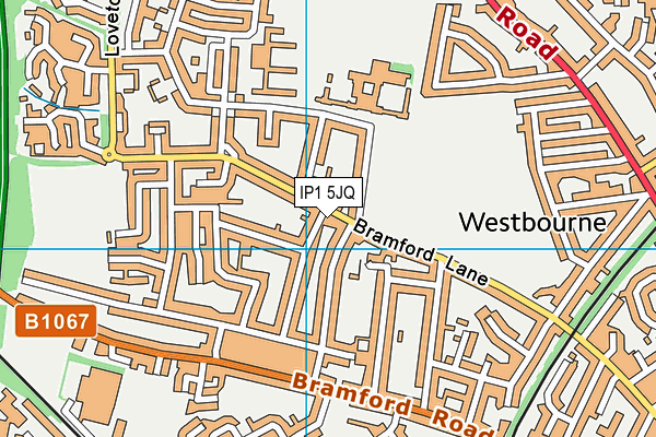 IP1 5JQ map - OS VectorMap District (Ordnance Survey)