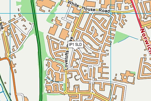 IP1 5LD map - OS VectorMap District (Ordnance Survey)