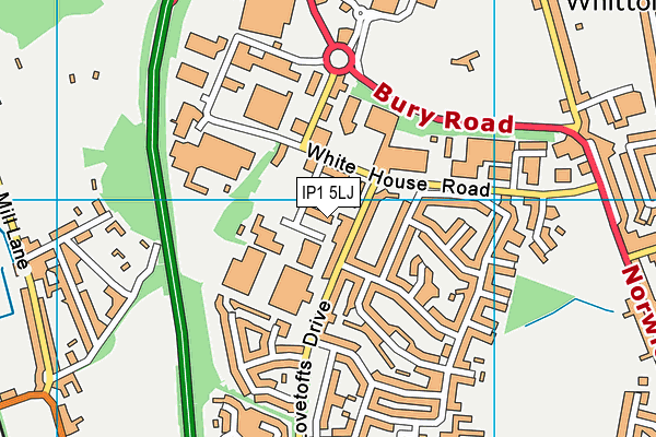 IP1 5LJ map - OS VectorMap District (Ordnance Survey)