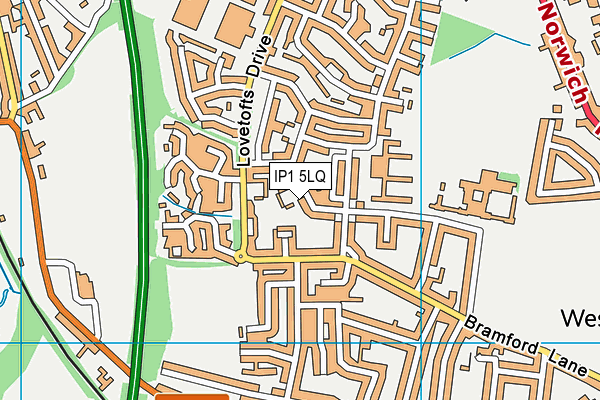 IP1 5LQ map - OS VectorMap District (Ordnance Survey)