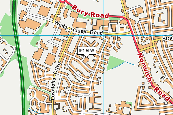 IP1 5LW map - OS VectorMap District (Ordnance Survey)