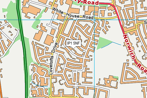 IP1 5NF map - OS VectorMap District (Ordnance Survey)