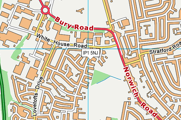 IP1 5NJ map - OS VectorMap District (Ordnance Survey)