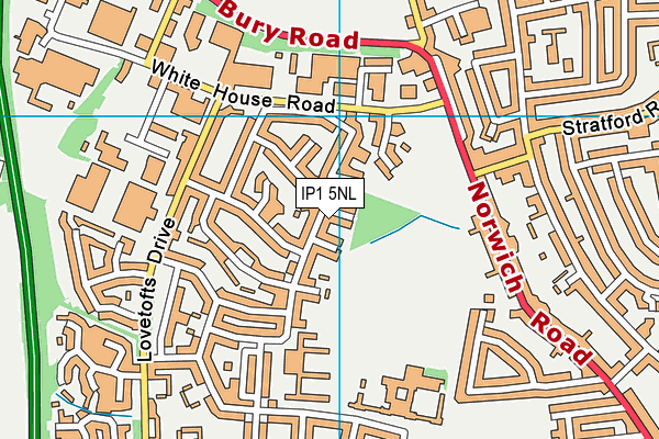 IP1 5NL map - OS VectorMap District (Ordnance Survey)