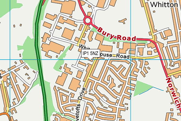 IP1 5NZ map - OS VectorMap District (Ordnance Survey)