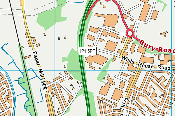 IP1 5PF map - OS VectorMap District (Ordnance Survey)