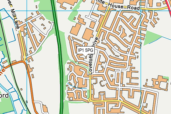IP1 5PG map - OS VectorMap District (Ordnance Survey)