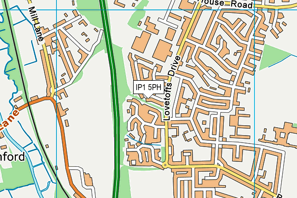 IP1 5PH map - OS VectorMap District (Ordnance Survey)