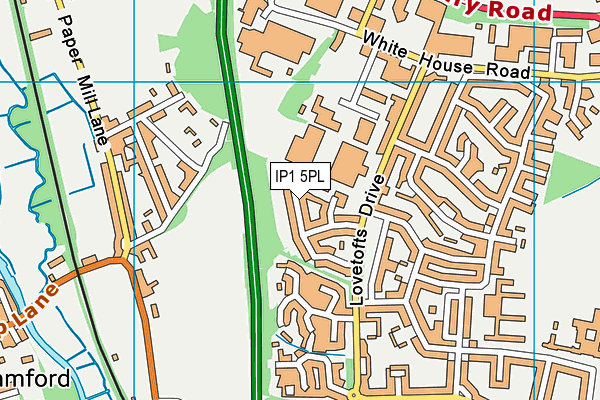 IP1 5PL map - OS VectorMap District (Ordnance Survey)