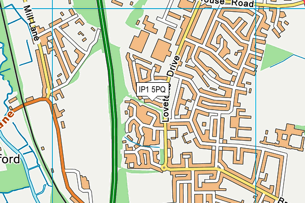 IP1 5PQ map - OS VectorMap District (Ordnance Survey)