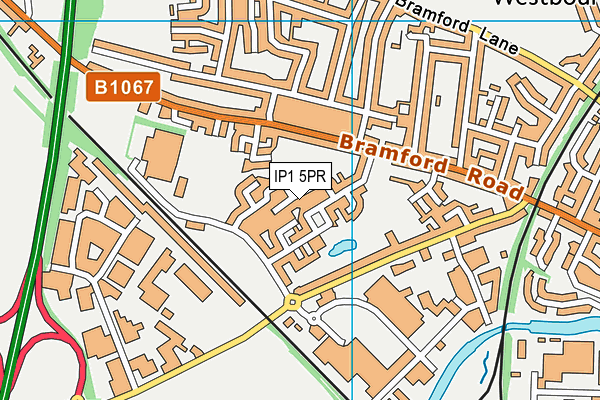 IP1 5PR map - OS VectorMap District (Ordnance Survey)