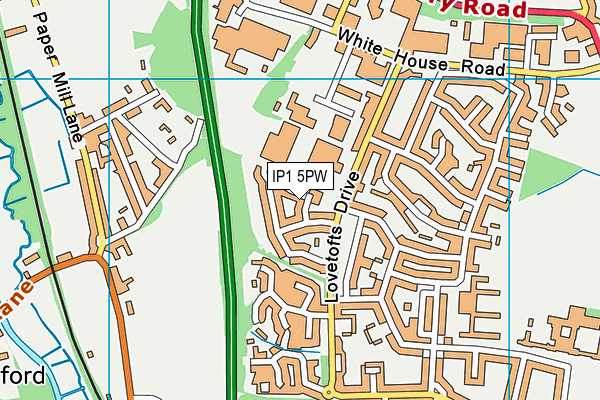 IP1 5PW map - OS VectorMap District (Ordnance Survey)