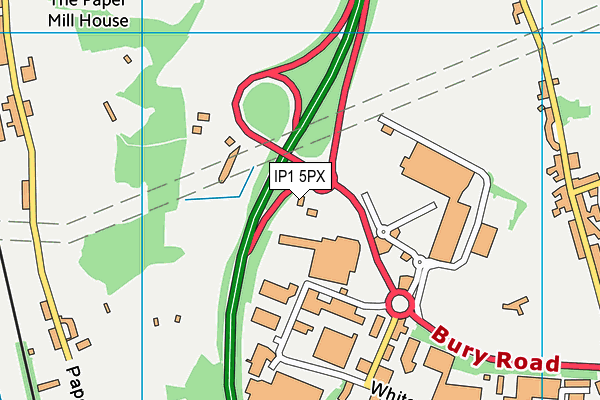 IP1 5PX map - OS VectorMap District (Ordnance Survey)