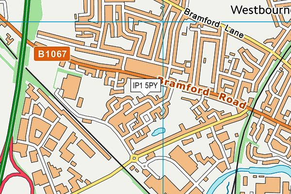 IP1 5PY map - OS VectorMap District (Ordnance Survey)