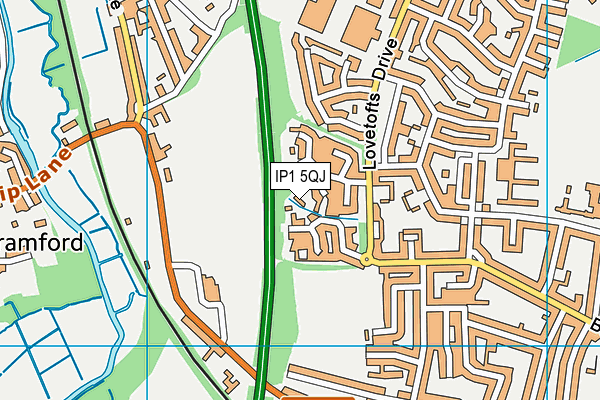 IP1 5QJ map - OS VectorMap District (Ordnance Survey)