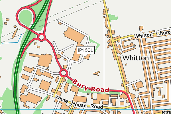 IP1 5QL map - OS VectorMap District (Ordnance Survey)