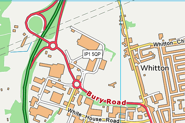 IP1 5QP map - OS VectorMap District (Ordnance Survey)