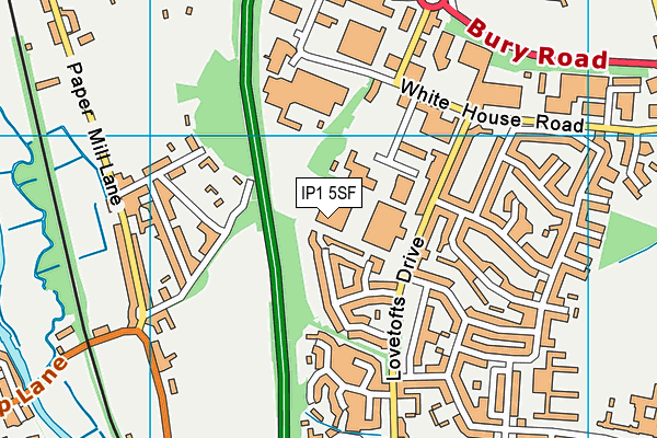IP1 5SF map - OS VectorMap District (Ordnance Survey)