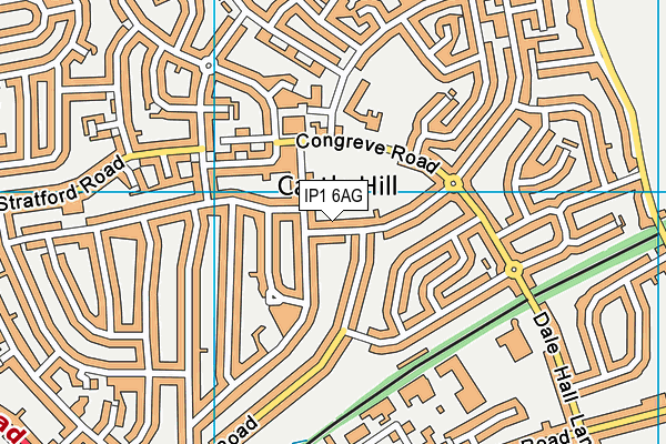 IP1 6AG map - OS VectorMap District (Ordnance Survey)