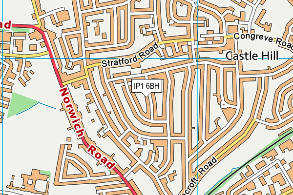IP1 6BH map - OS VectorMap District (Ordnance Survey)