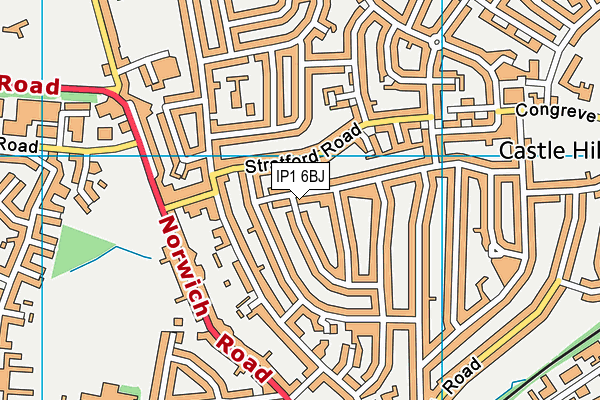 IP1 6BJ map - OS VectorMap District (Ordnance Survey)