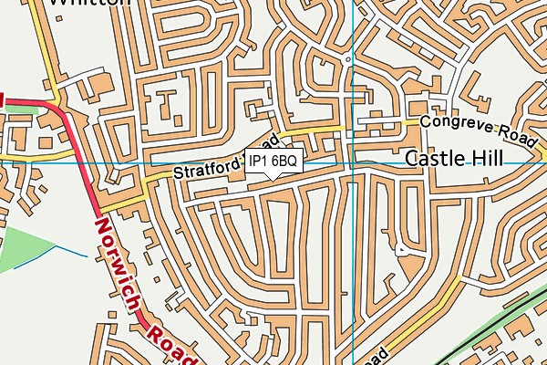IP1 6BQ map - OS VectorMap District (Ordnance Survey)