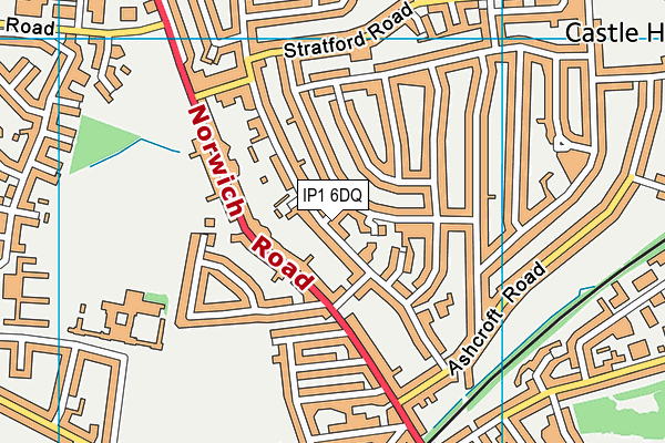 IP1 6DQ map - OS VectorMap District (Ordnance Survey)