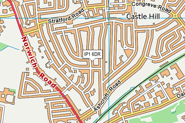 IP1 6DR map - OS VectorMap District (Ordnance Survey)