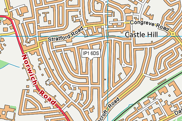 IP1 6DS map - OS VectorMap District (Ordnance Survey)