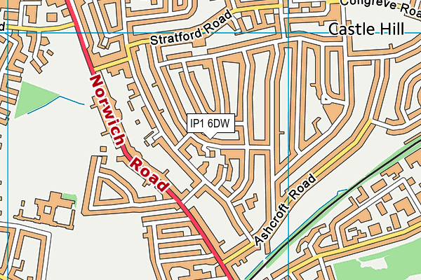 IP1 6DW map - OS VectorMap District (Ordnance Survey)