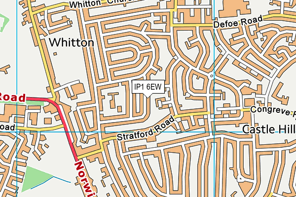 IP1 6EW map - OS VectorMap District (Ordnance Survey)