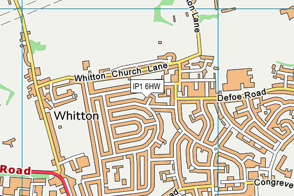 IP1 6HW map - OS VectorMap District (Ordnance Survey)