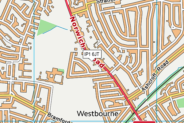 IP1 6JT map - OS VectorMap District (Ordnance Survey)