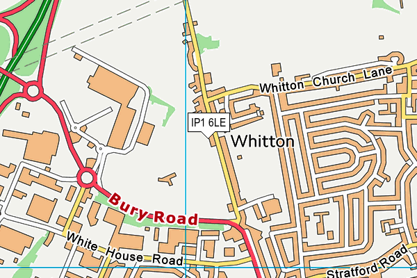 King George V Playing Field (Whitton United Fc) map (IP1 6LE) - OS VectorMap District (Ordnance Survey)