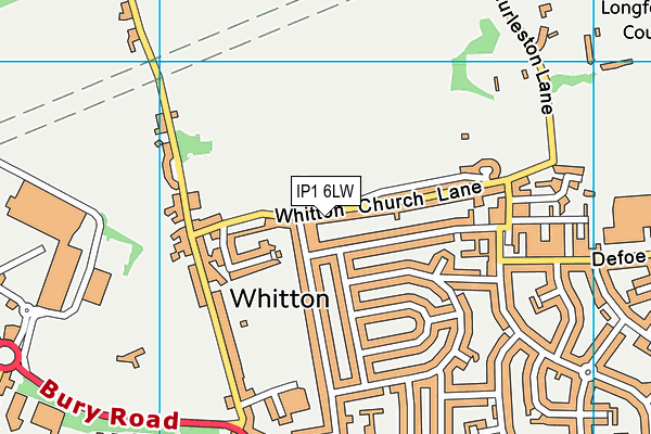 Whitton Sports Centre map (IP1 6LW) - OS VectorMap District (Ordnance Survey)