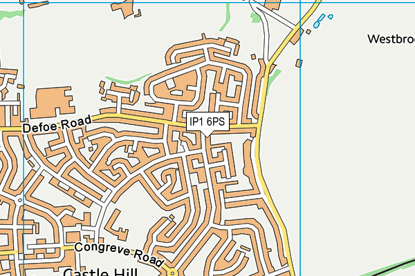 IP1 6PS map - OS VectorMap District (Ordnance Survey)