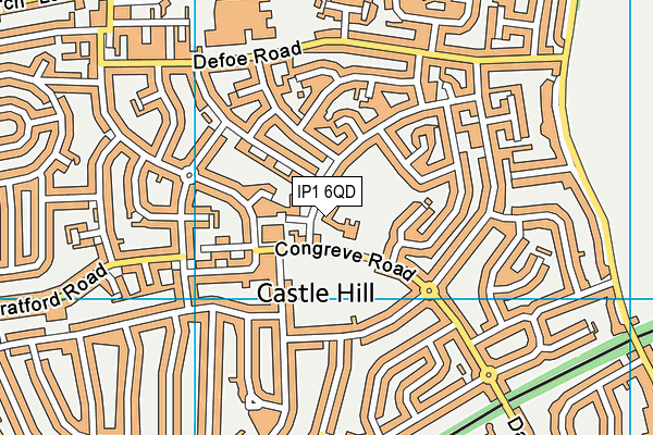 Castle Hill Junior School map (IP1 6QD) - OS VectorMap District (Ordnance Survey)