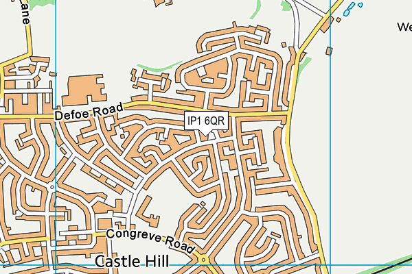 IP1 6QR map - OS VectorMap District (Ordnance Survey)