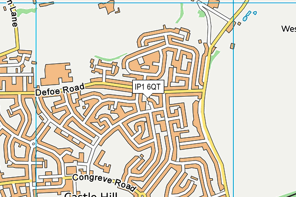 IP1 6QT map - OS VectorMap District (Ordnance Survey)