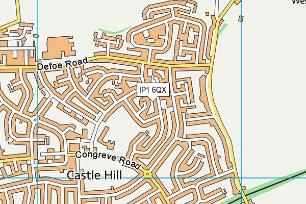 IP1 6QX map - OS VectorMap District (Ordnance Survey)