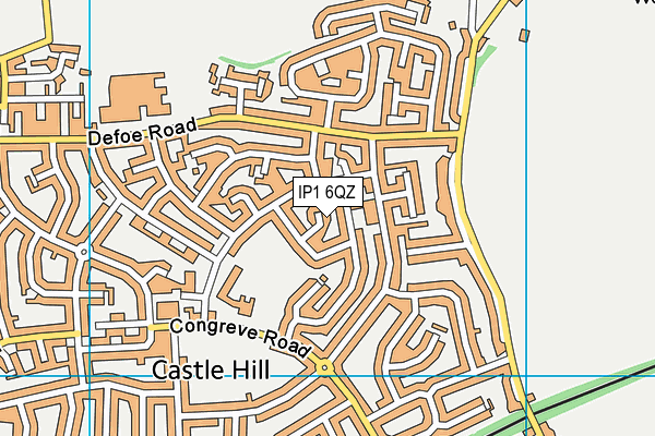 IP1 6QZ map - OS VectorMap District (Ordnance Survey)