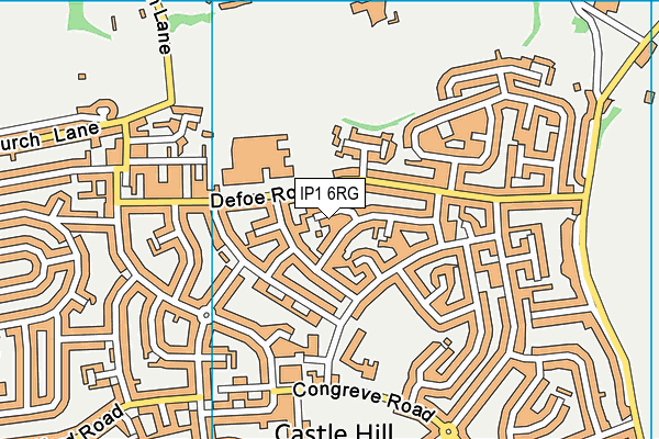 IP1 6RG map - OS VectorMap District (Ordnance Survey)