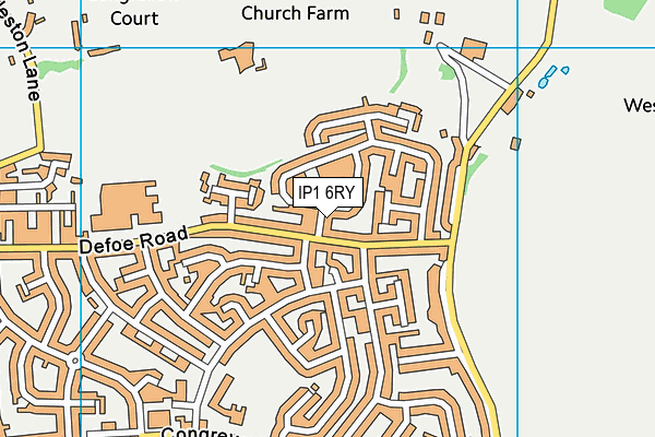 IP1 6RY map - OS VectorMap District (Ordnance Survey)