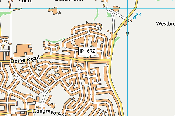 IP1 6RZ map - OS VectorMap District (Ordnance Survey)