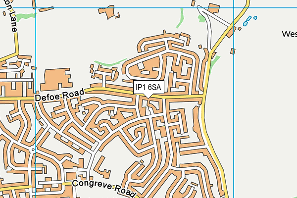IP1 6SA map - OS VectorMap District (Ordnance Survey)