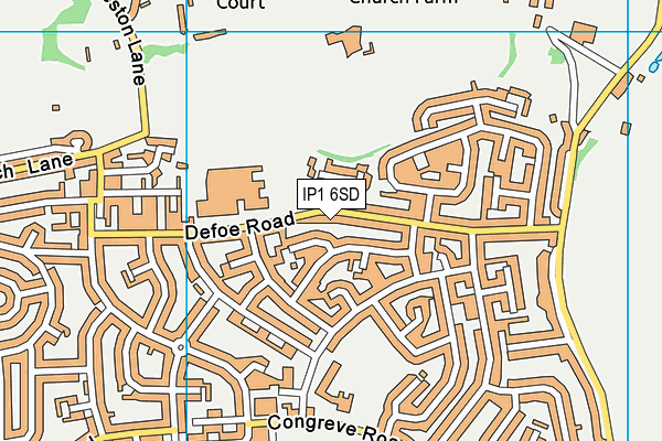 IP1 6SD map - OS VectorMap District (Ordnance Survey)